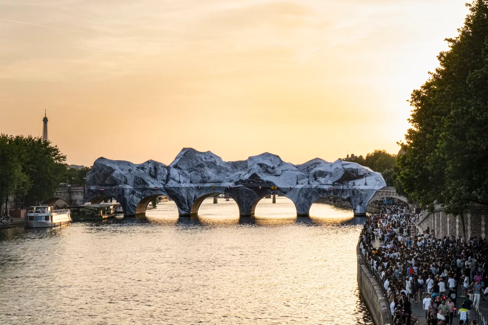 JR Turns Pont Neuf Into a 120-Meter Cavern of Light and Sound