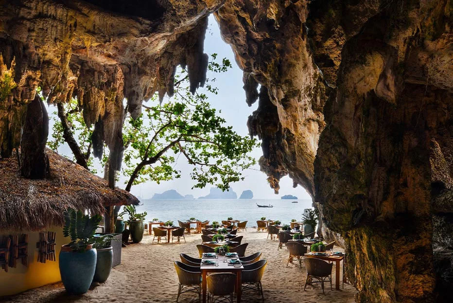 The Grotto at Rayavadee: sunset dinner inside a limestone cliff